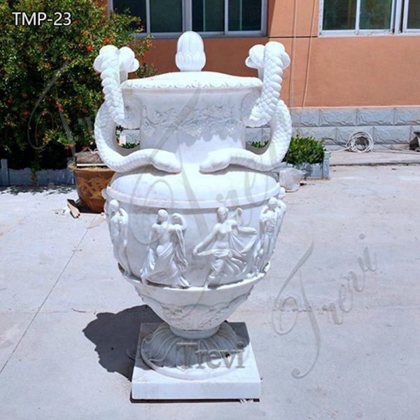 Marble Planter Pots with beautiful Carvings Manufacturer TMP-23