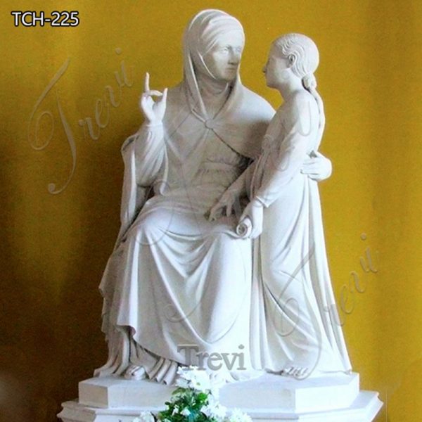 Marble Saint Anne with Mary Statue Factory Supplier TCH-225