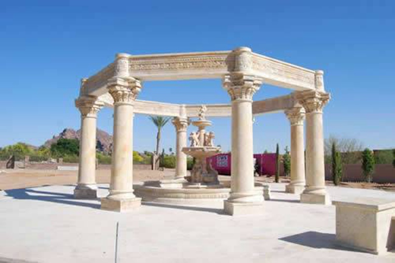 solid marble column gazebo-Trevi Statue