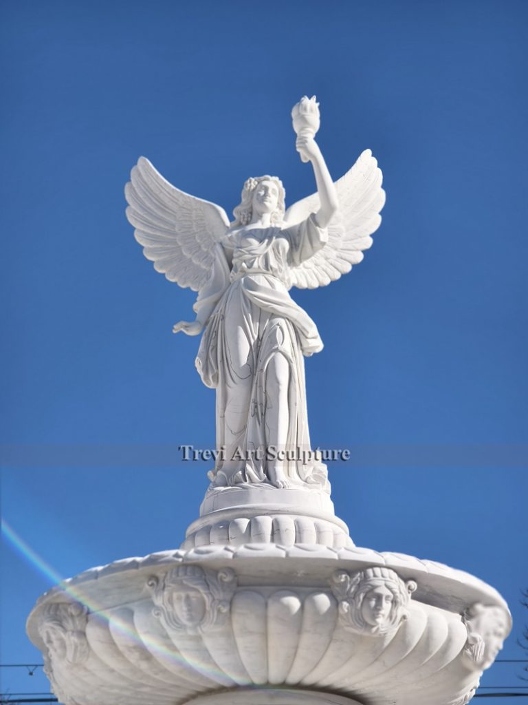 large marble angel statue fountain