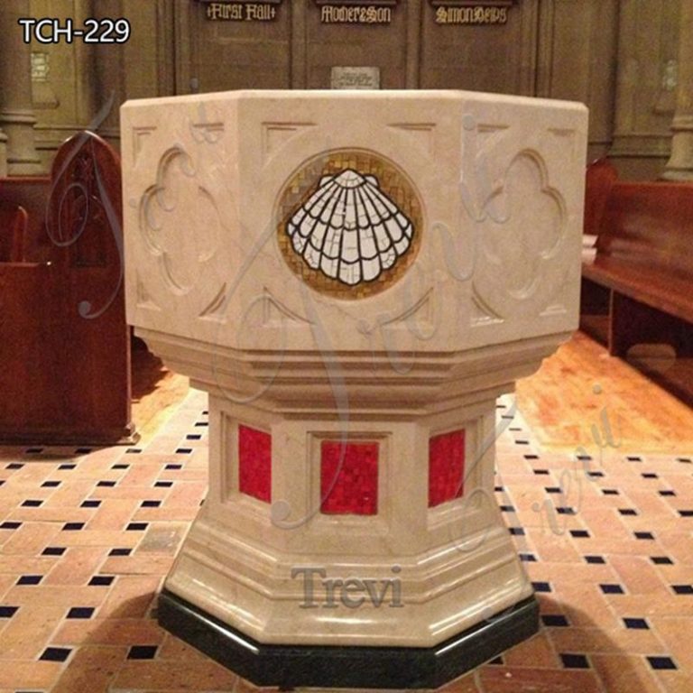 marble Baptismal Font-Trevi Statue