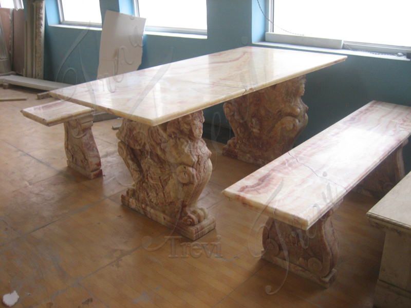 marble dining table and chairs-Trevi Statue
