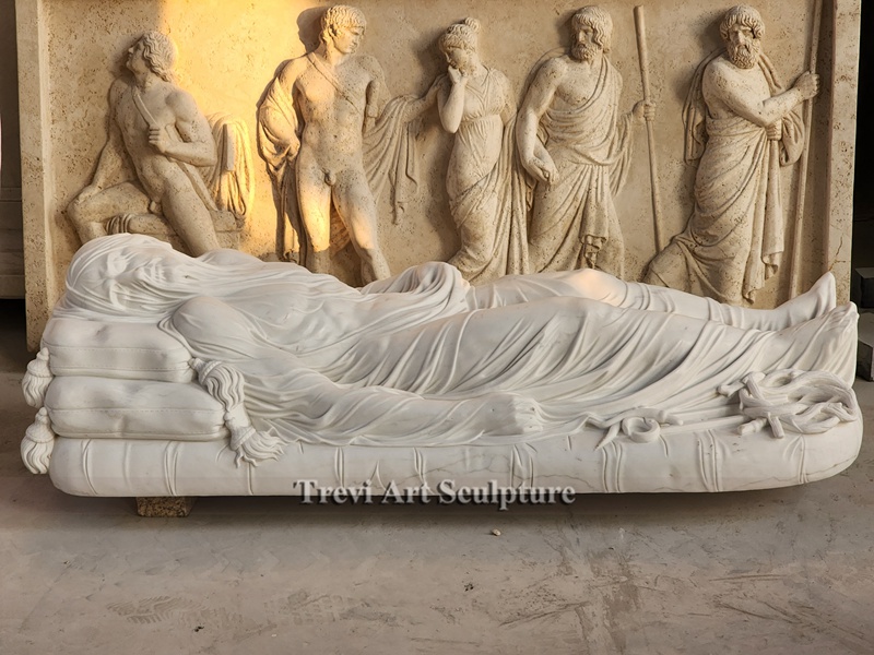 white marble veiled christ statue replica