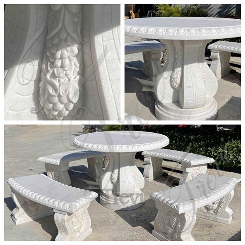 white marble table and chairs-Trevi Statue
