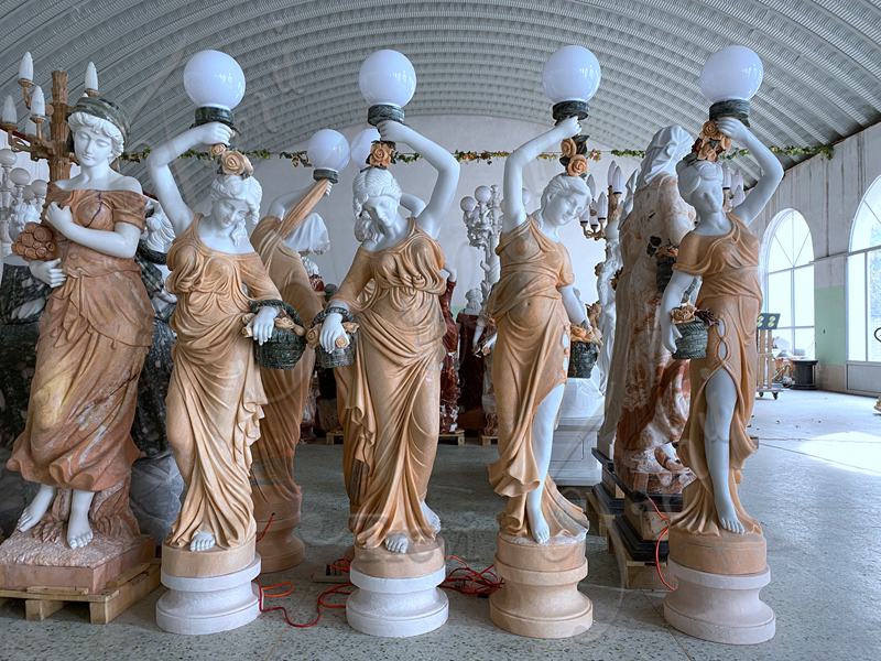 Large-Scale Production and OEM Capabilities for the marble statue lamps.