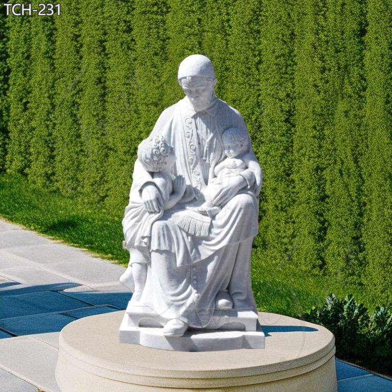 Marble St Vincent De Paul with Children Statue Supplier