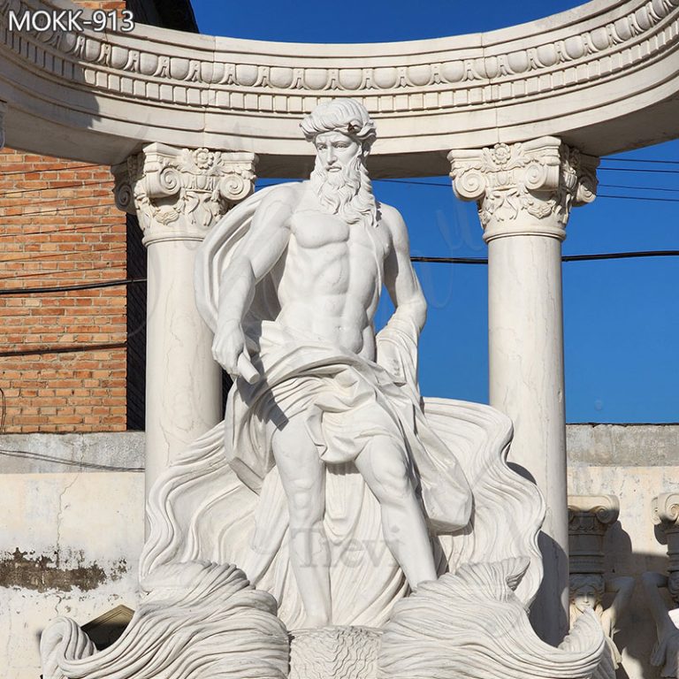 Marble-Ancient-Trevi-Fountain-Oceanus-Statue-Greek-Poseidon-Art-for-sale