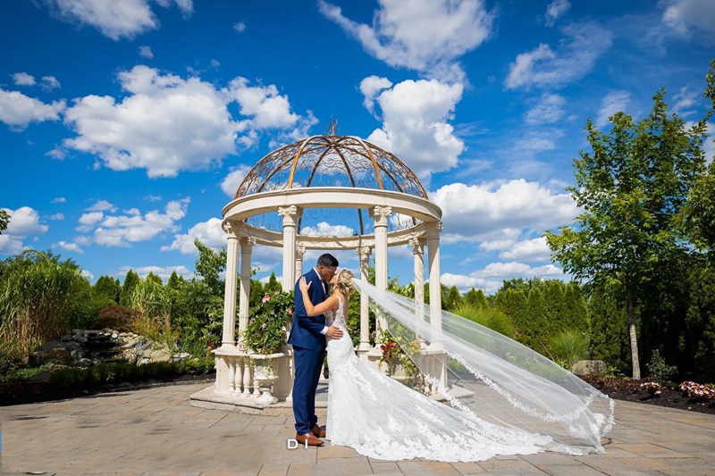 Romantic outdoor gazebo wedding