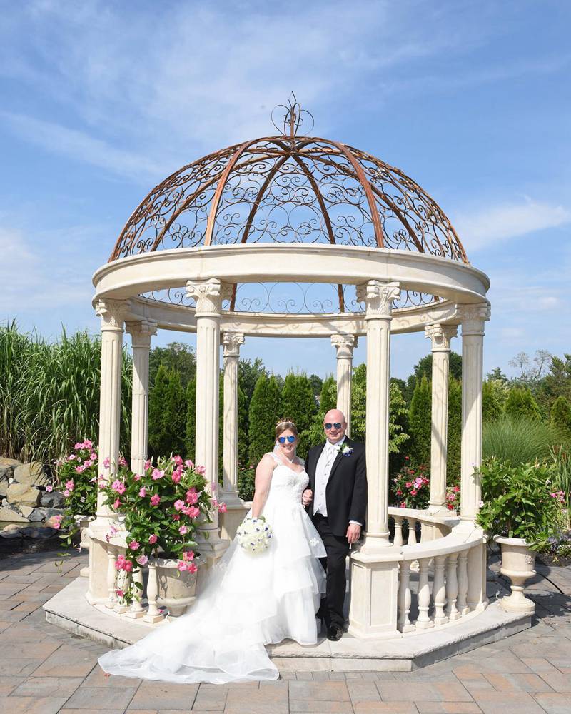 White marble pillar gazebo