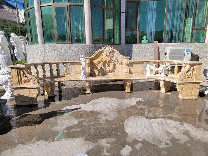 beige marble bench-Trevi Statue