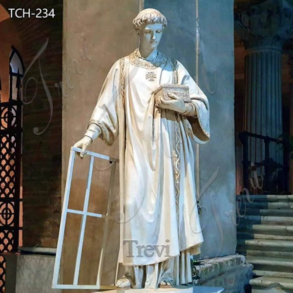 Life Size Marble Saint Lawrence Statue Supplier TCH-234