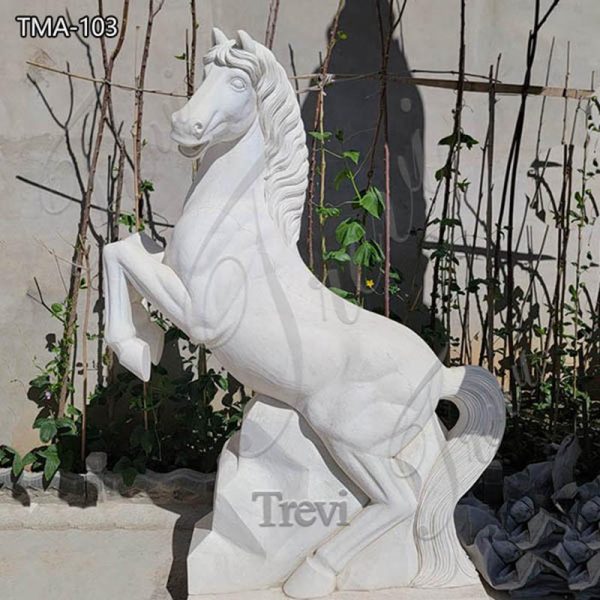 White Carving Marble Horse Statue Manufacturer TMA-103