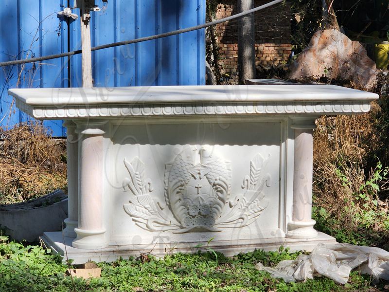 13. marble altar with flower carving designs