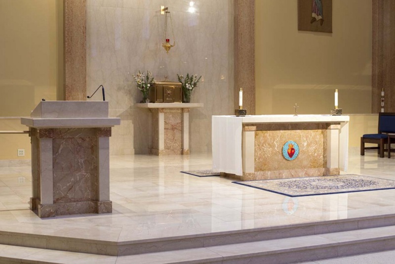7. marble pulpit and marble altar