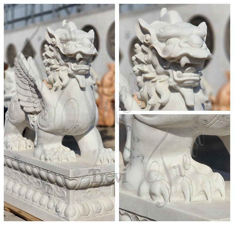 carving details show for the Qilin statue