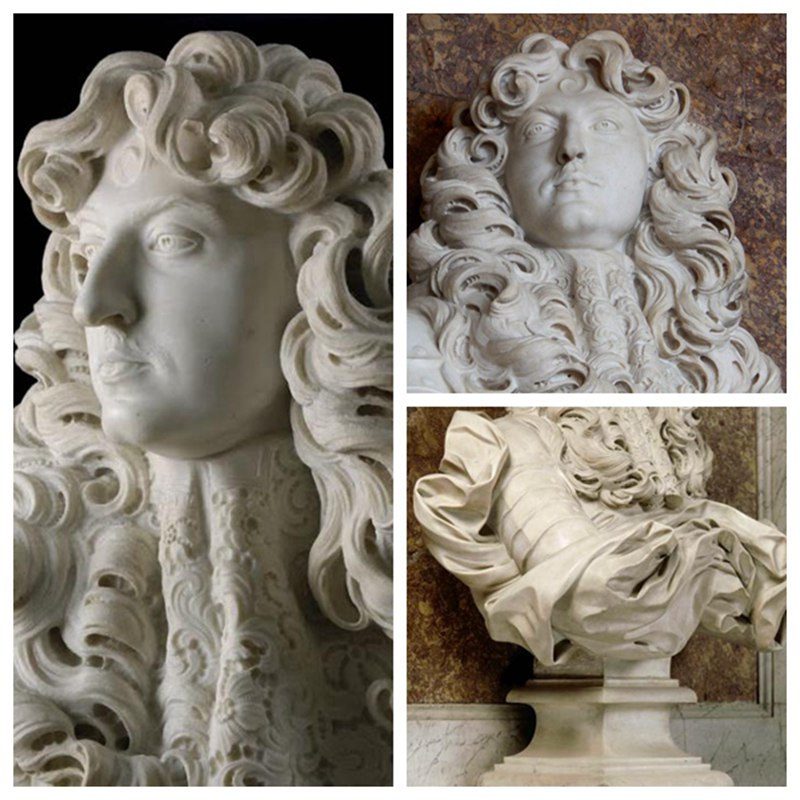 details show for the Bernini Bust of Louis XIV-Trevi Statue