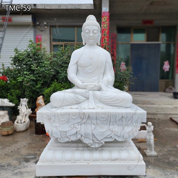 White Marble Sitting Buddha Statue for Garden TMC-59