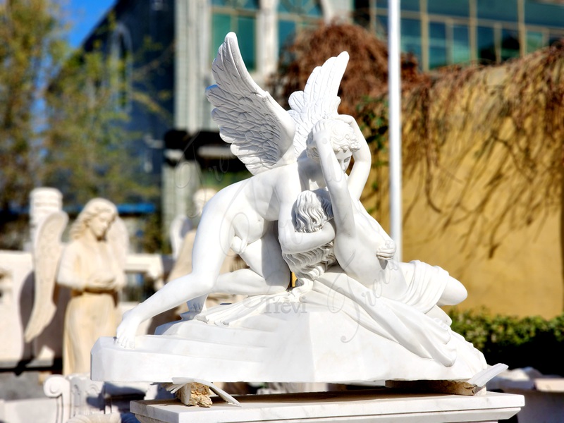 Cupid and Psyche Marble Angel Statue 1