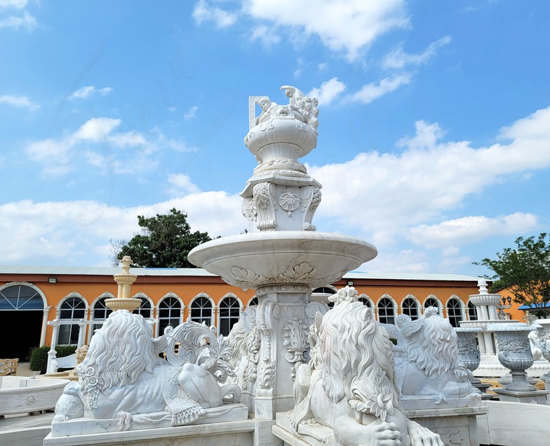 Lion Statue Pond Fountain