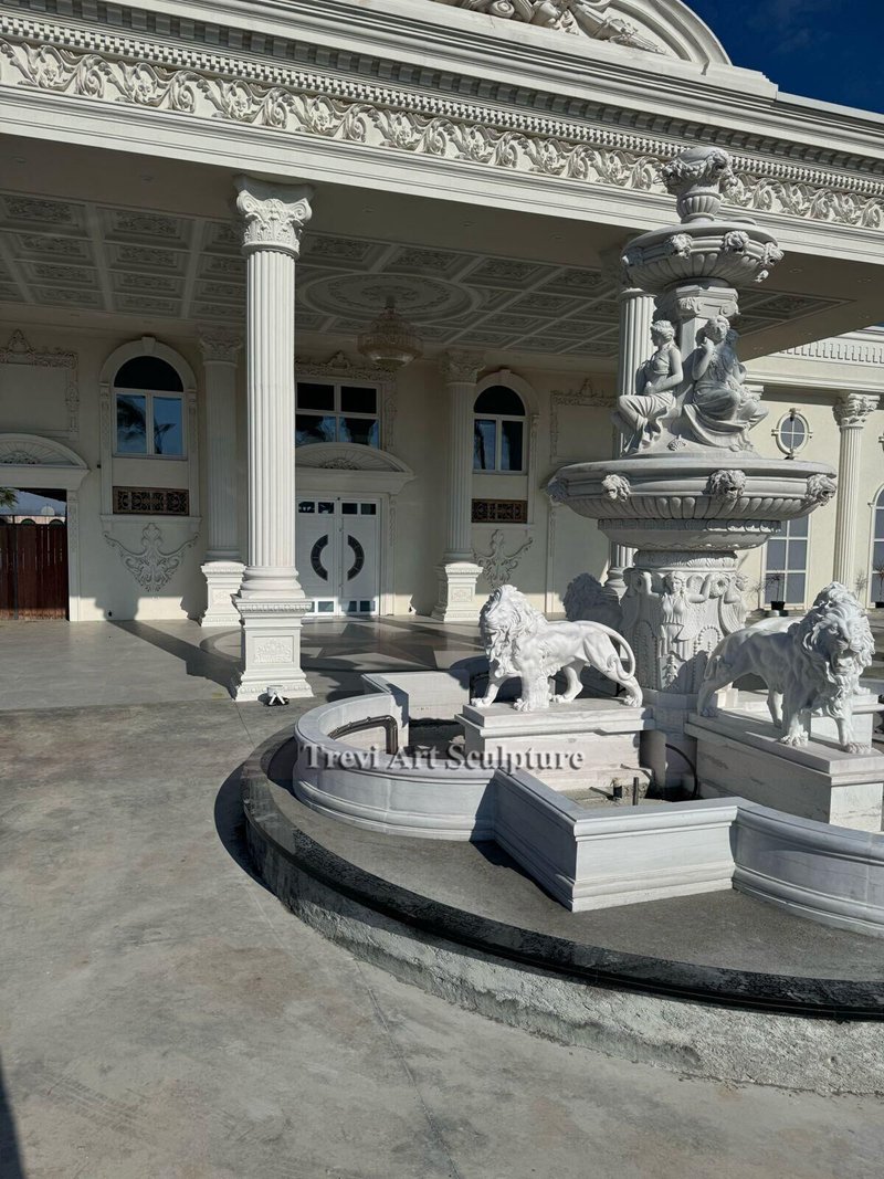 white marble lion water fountain feedback