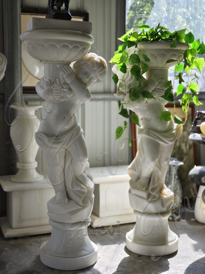 white marble planter