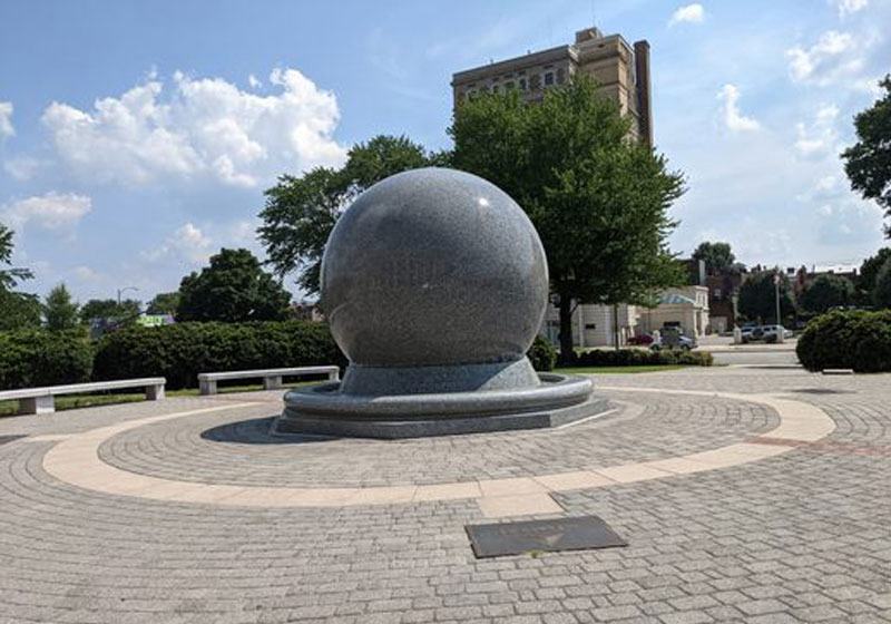 Granite Floating Ball Pyramid Fountain