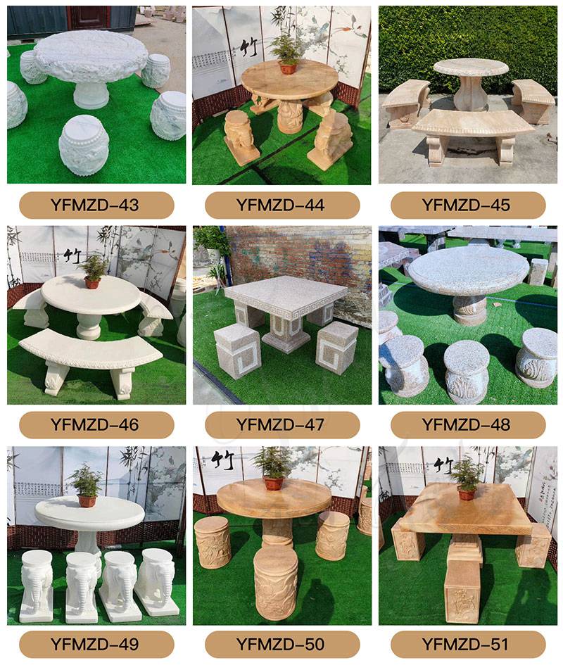 More Marble Table and Bench Choices
