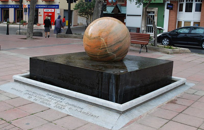 Beige Marble Floating Ball Fountain