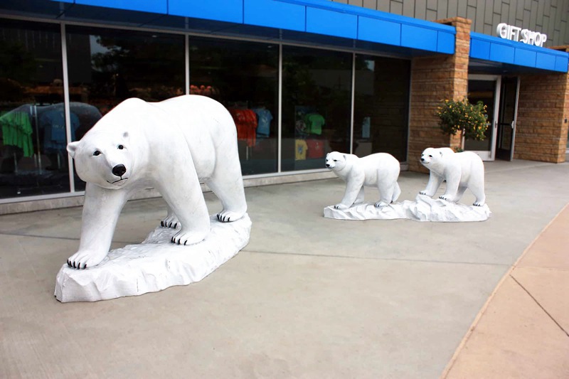 Large white marble bear