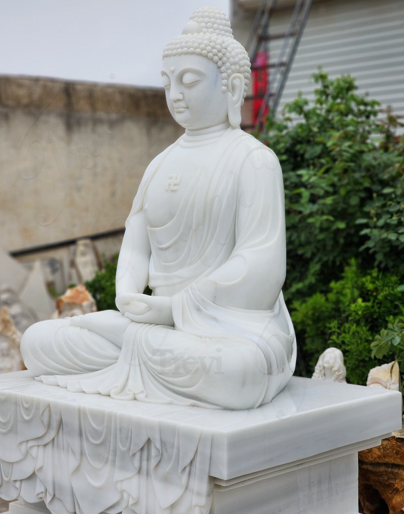 White Marble Zen Buddha