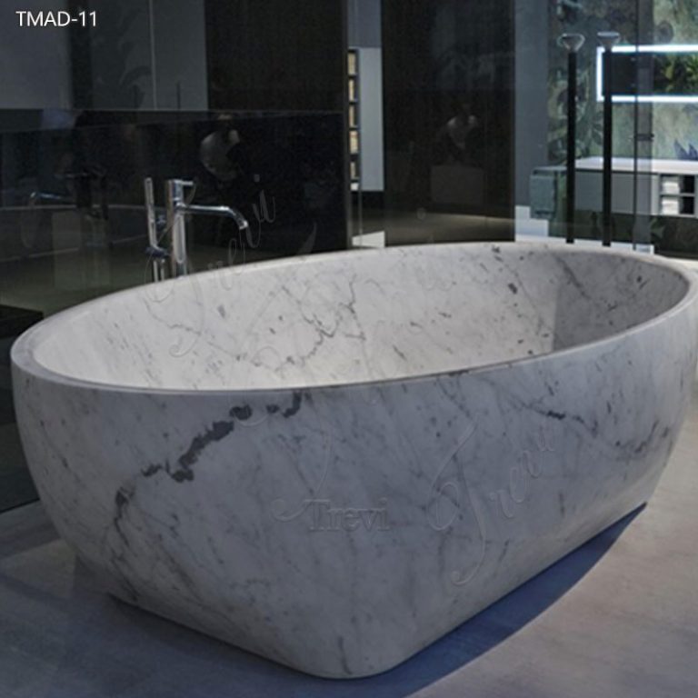 High-Quality White Marble Bathtub Custom Size on Sale TMAD-11