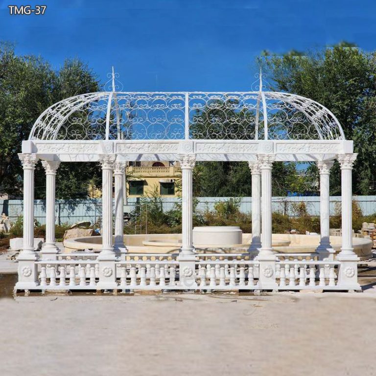 Long Large White Marble Gazebo Garden Decor Instructions for Sale TMG-37