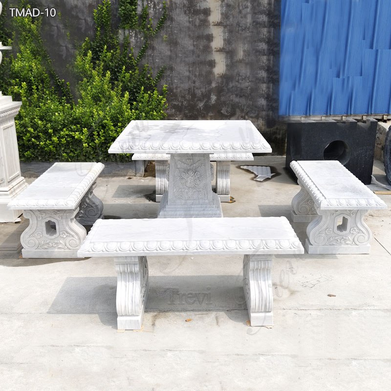 Marble Table and Bench Details