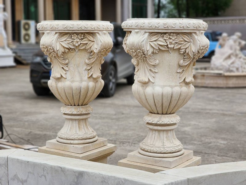 Garden Beige Marble Planter Introduction