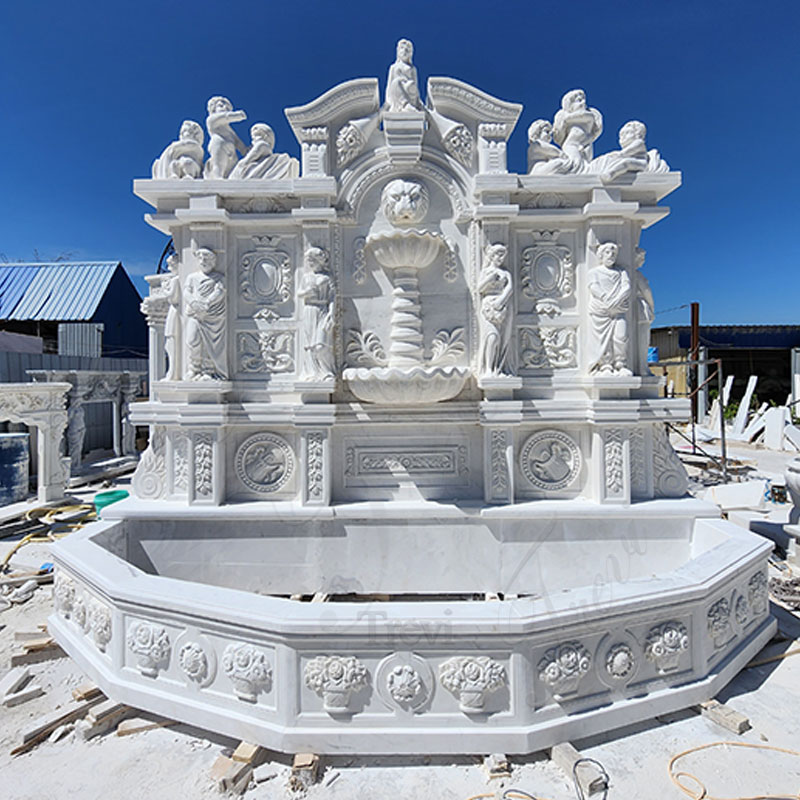 Marble Garden Wall Fountain Detail 