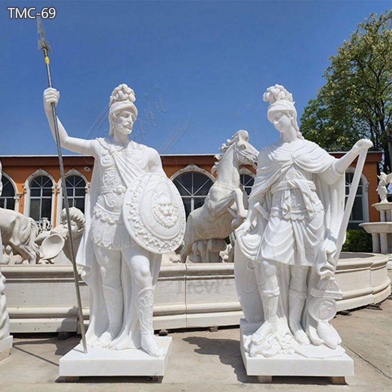 Marble Warrior Statues