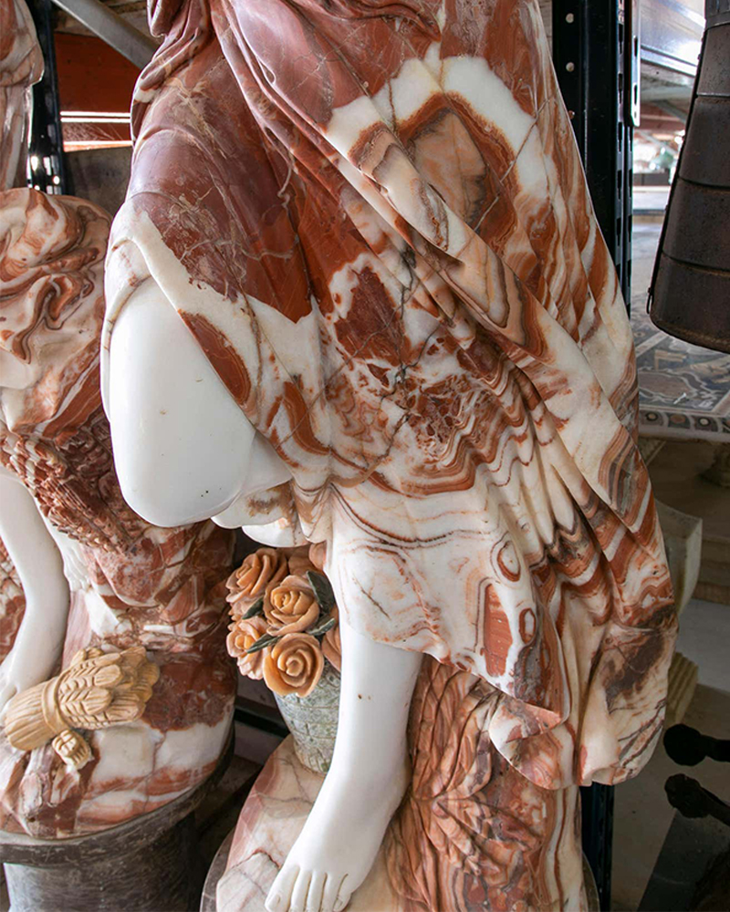 A Closer Look at the Red and White Marble Dress