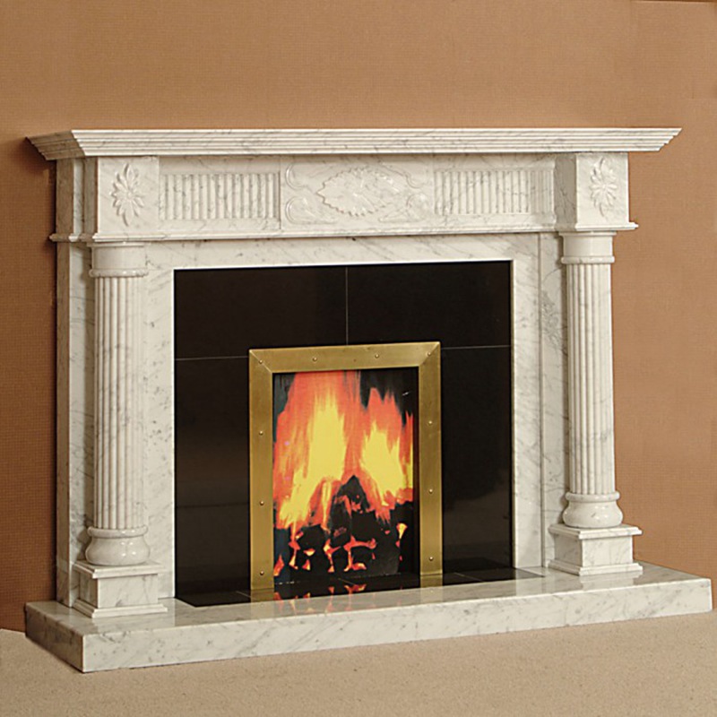 minimalist marble fireplace