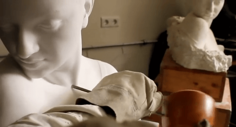 The process of creating marble sculptures 