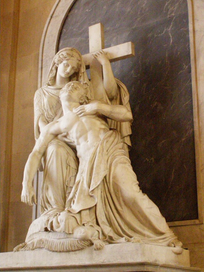 Mary cradling the lifeless body of Jesus