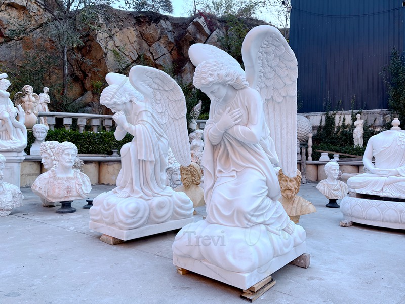 Marble Guardian Angel Sculpture