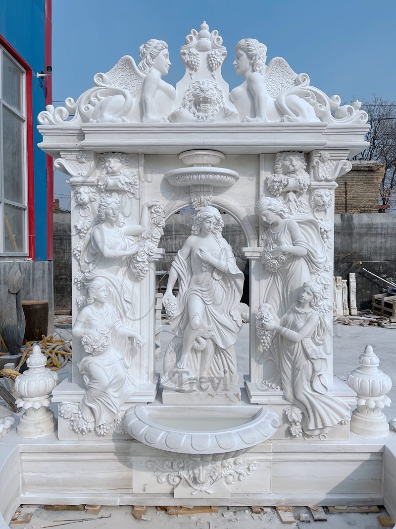 Large Classical Marble Wall Fountain