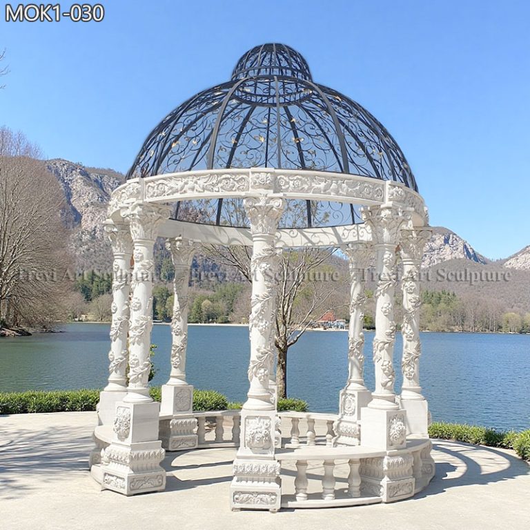 luxurious marble white gazebo for wedding