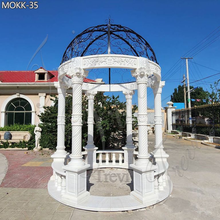 Garden Decoration White Marble Gazebo China Supplier MOKK-35