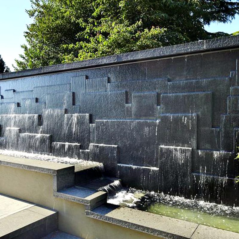 Minimalist Design Black Granite Wall Fountain