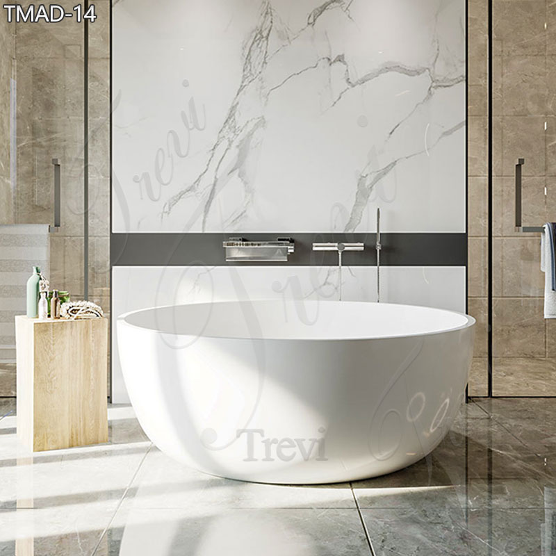 White Luxury Marble Bathtub for Modern Bathroom for sale TMAD-14