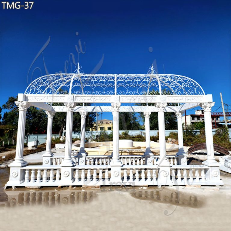 Long Large White Marble Gazebo Garden Decor Instructions for Sale TMG-37