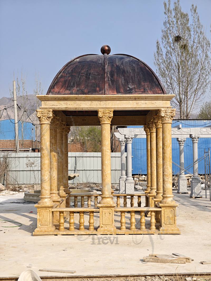 Beige Marble Garden Gazebo Details