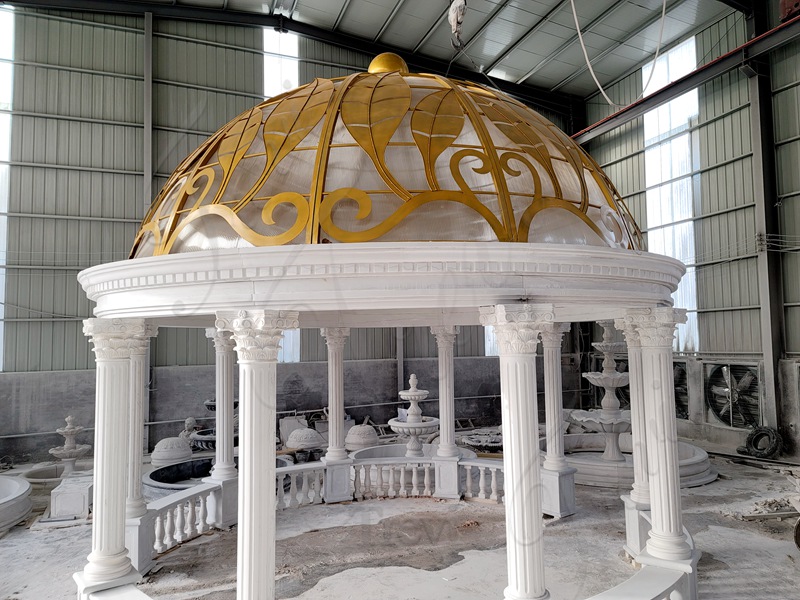 The Most Solid Marble Golden Gazebo for Sale