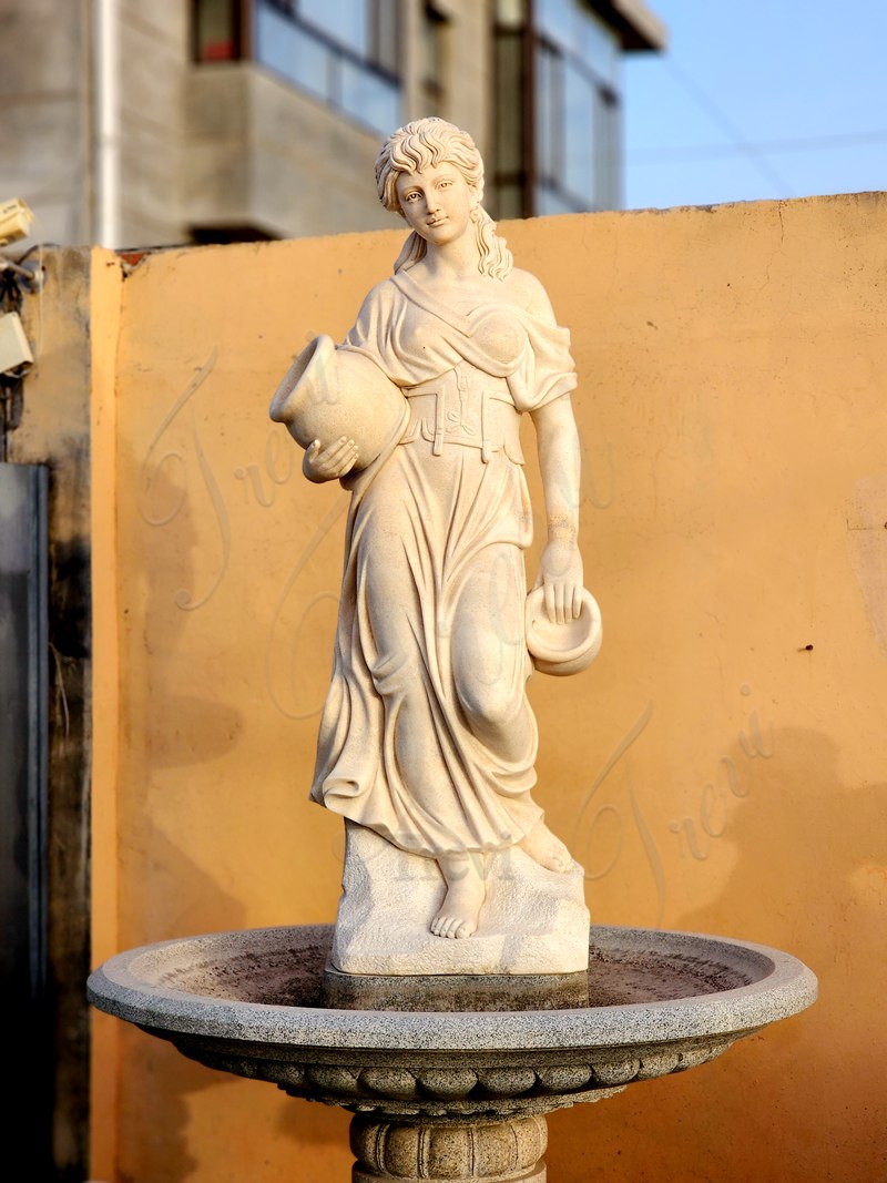 Beautiful Lady Statue Holding Pot